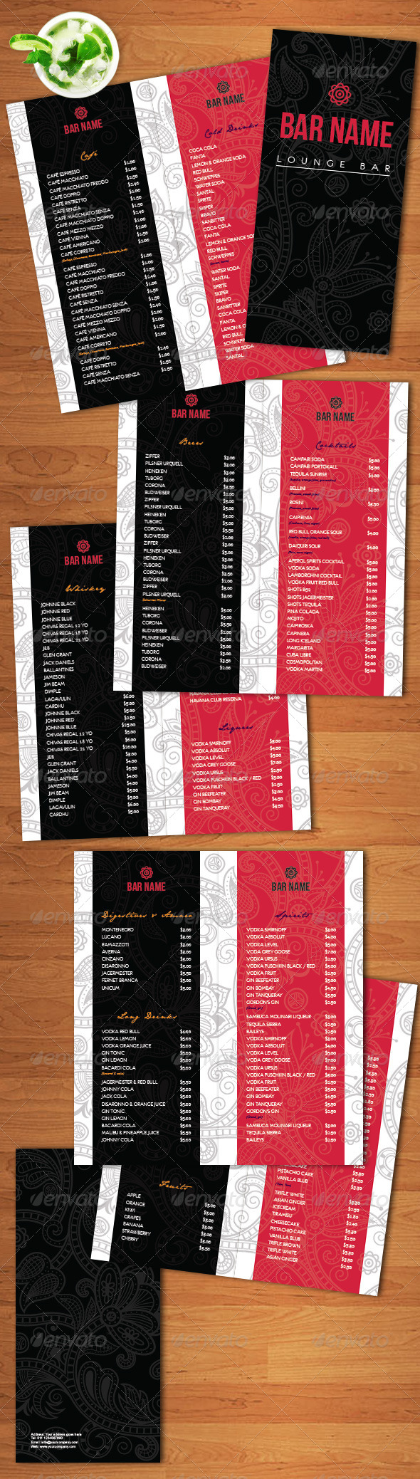 GraphicRiver Lounge Bar Menu Template 3981242 GraphicRiver Lounge Bar Menu Template 3981242