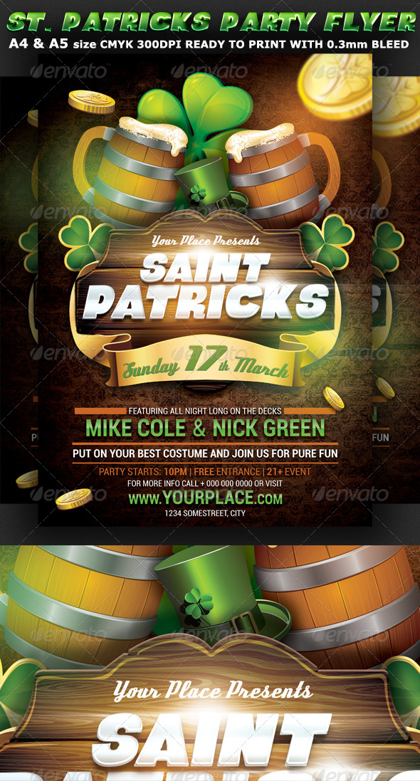 GraphicRiver Saint Patricks Party Flyer Template 4025496 GraphicRiver Saint Patricks Party Flyer Template 4025496