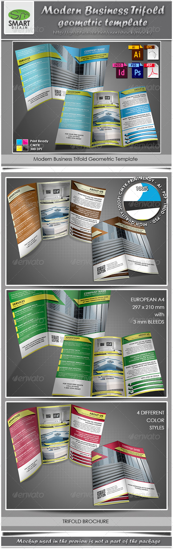 GraphicRiver Modern Business Trifold Geometric Template 3854209 GraphicRiver Modern Business Trifold Geometric Template 3854209