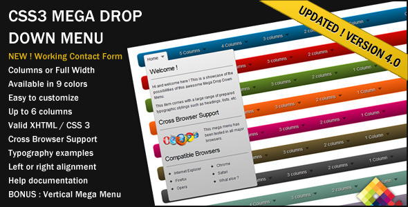 CSS3 Mega Drop Down Menu v4.0 CSS3 Mega Drop Down Menu v4.0