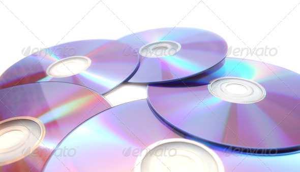 PhotoDune Five printable dvds isolated on white 4247602