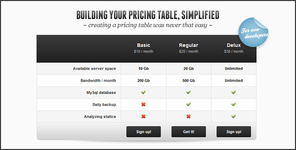 CodeCanyon Pricing Table Creator 336161 CodeCanyon Pricing Table Creator 336161
