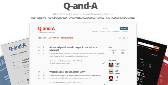 Q-and-A, WP Questions and Answers WordPress theme