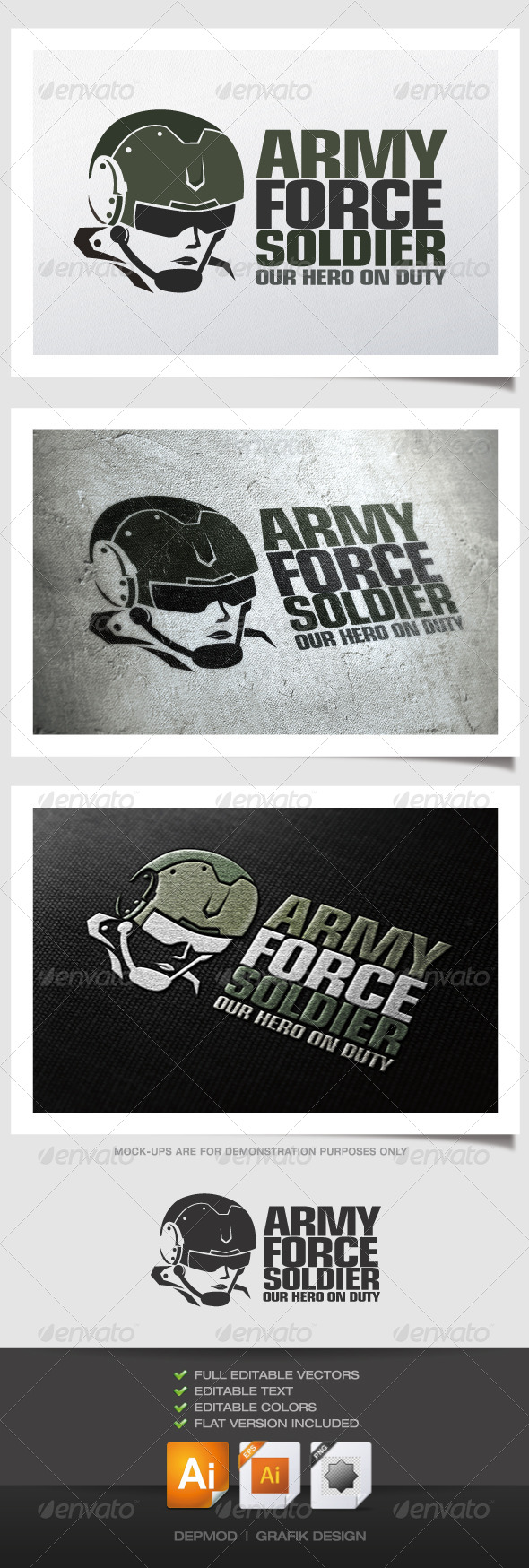 GraphicRiver Army Force Soldier Logo 4565509