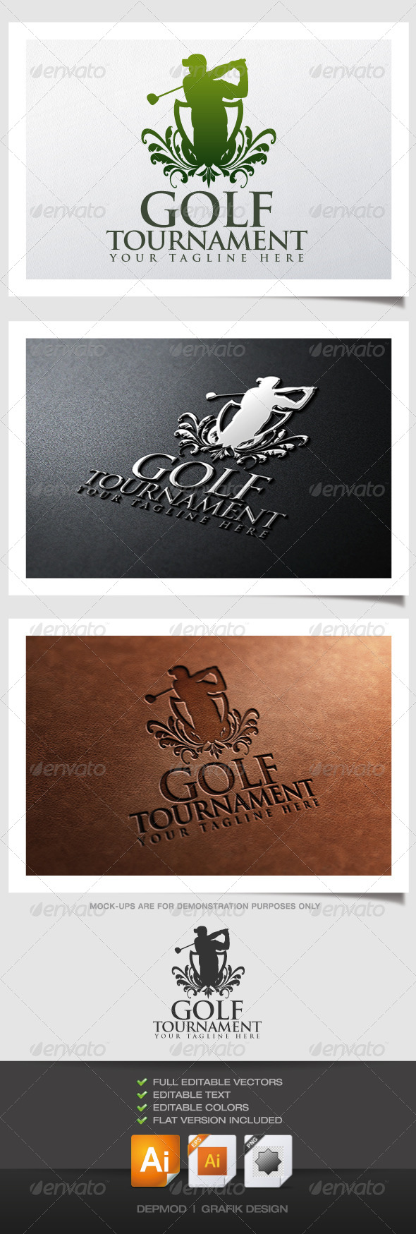 Logo Template - GraphicRiver Golf Tournament Logo 4574304 