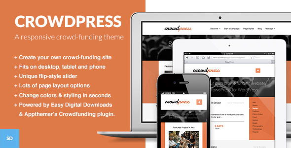 CrowdPress – Um Elegante Tema WP para Financiamento Coletivo