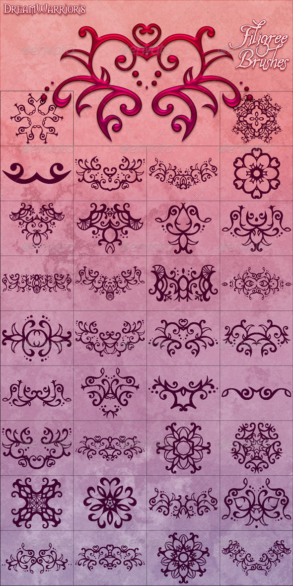 GraphicRiver Filigree Brushes 01 4667077