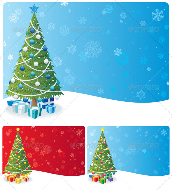 GraphicRiver Christmas Tree Background Set 493794 GraphicRiver Christmas Tree Background Set 493794