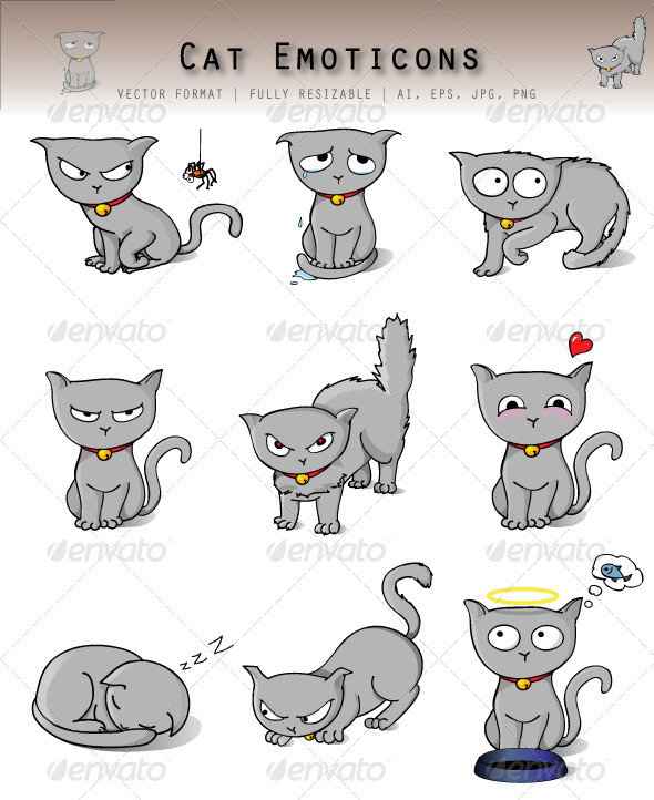 GraphicRiver Cat Emoticons 4743681