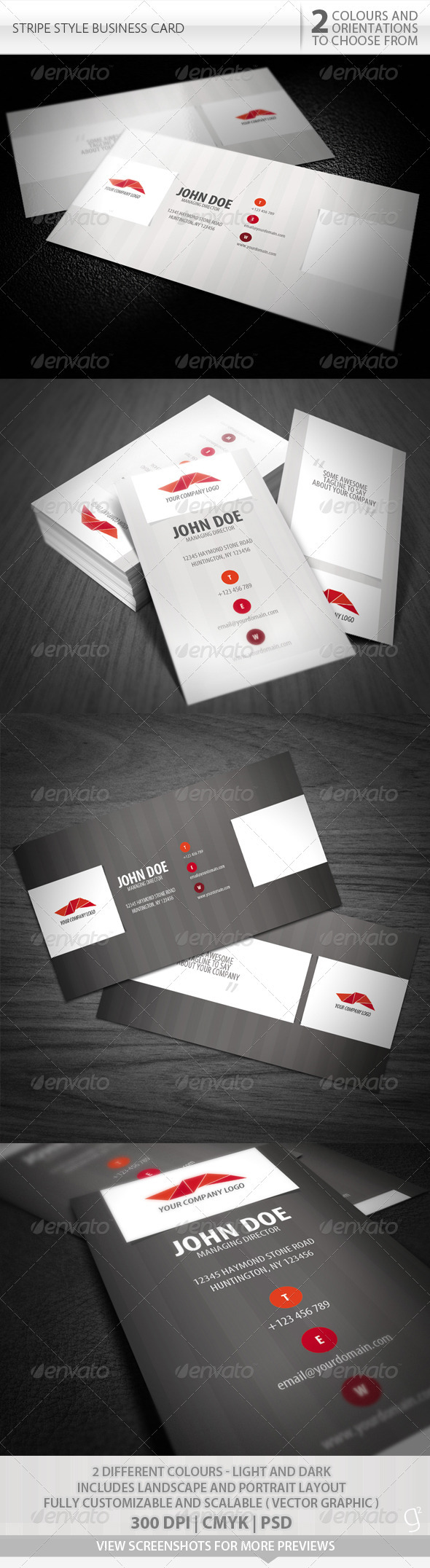 GraphicRiver Stripe Style Business Card 495769 GraphicRiver Stripe Style Business Card 495769