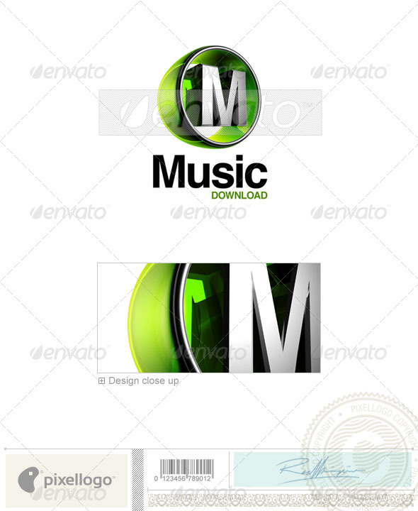 GraphicRiver M Logo 3D-438-M 496555 GraphicRiver M Logo 3D-438-M 496555