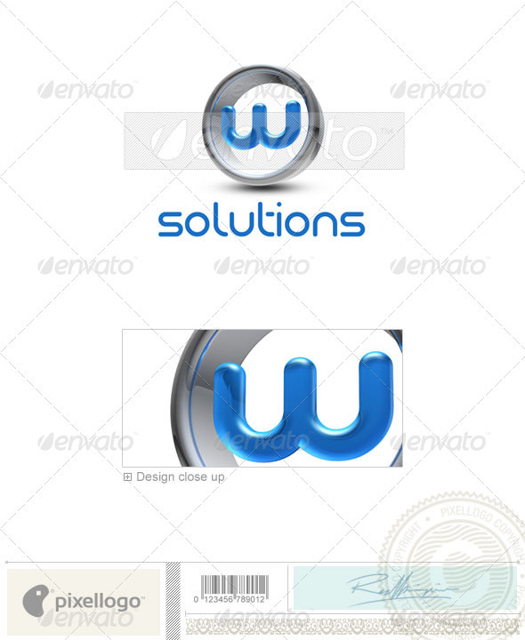 GraphicRiver W Logo 3D-288-W 496683 GraphicRiver W Logo 3D-288-W 496683