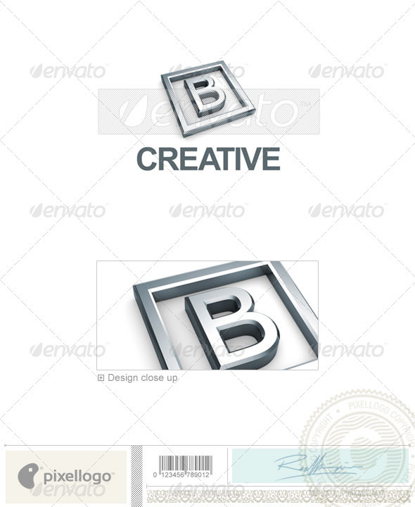 GraphicRiver B Logo 3D-295-B 496876 GraphicRiver B Logo 3D-295-B 496876
