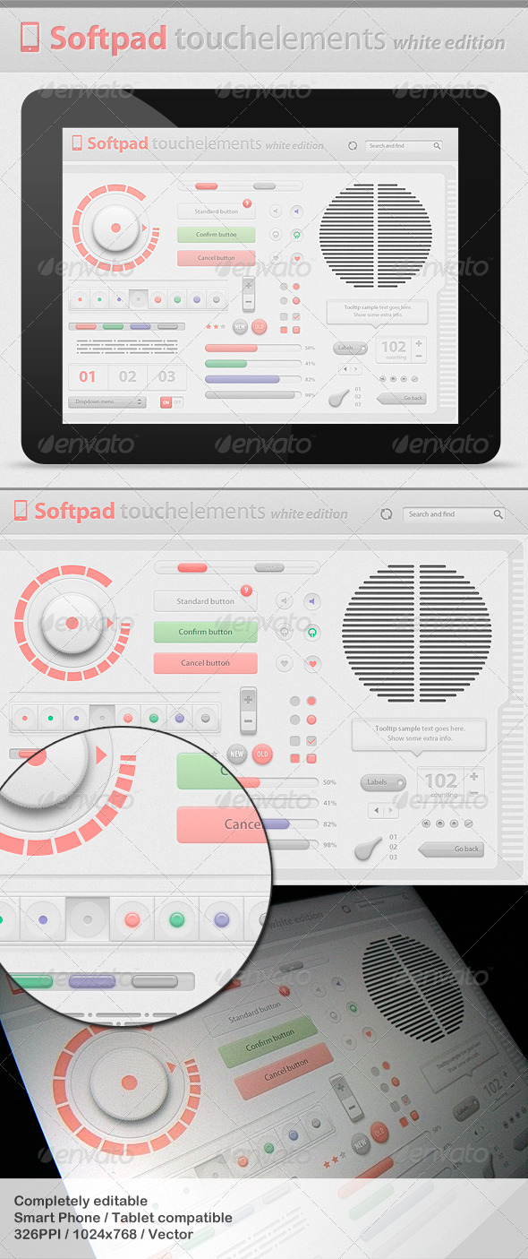 GraphicRiver Softpad touch elements User Interface 499050 GraphicRiver Softpad touch elements User Interface 499050
