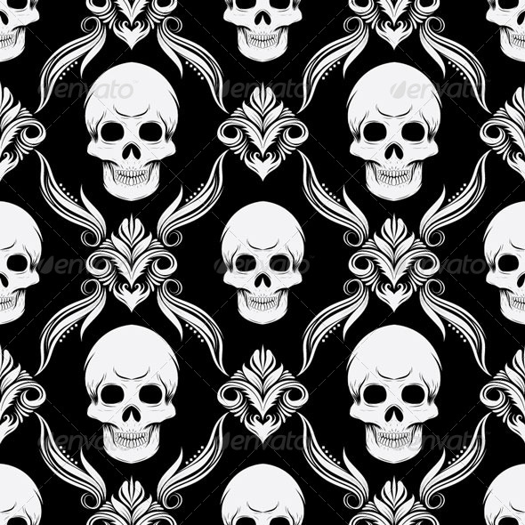 Skull Pattern Tinkytylerorg Stock Photos Graphics Seamless pattern with skulls stock vector