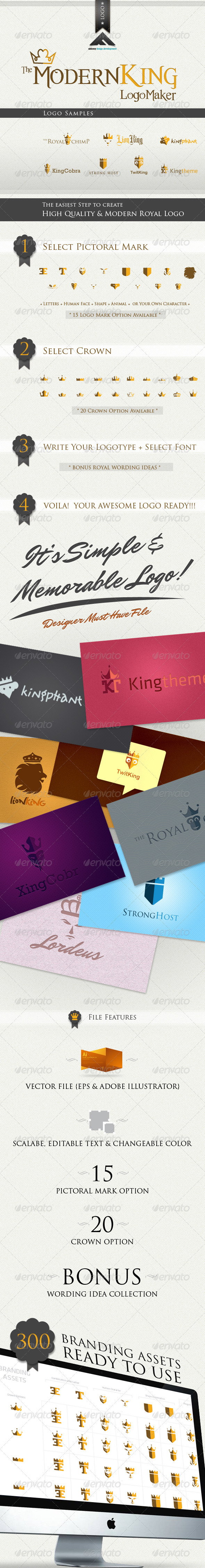 GraphicRiver Modern King Logo Kit 512427 GraphicRiver Modern King Logo Kit 512427
