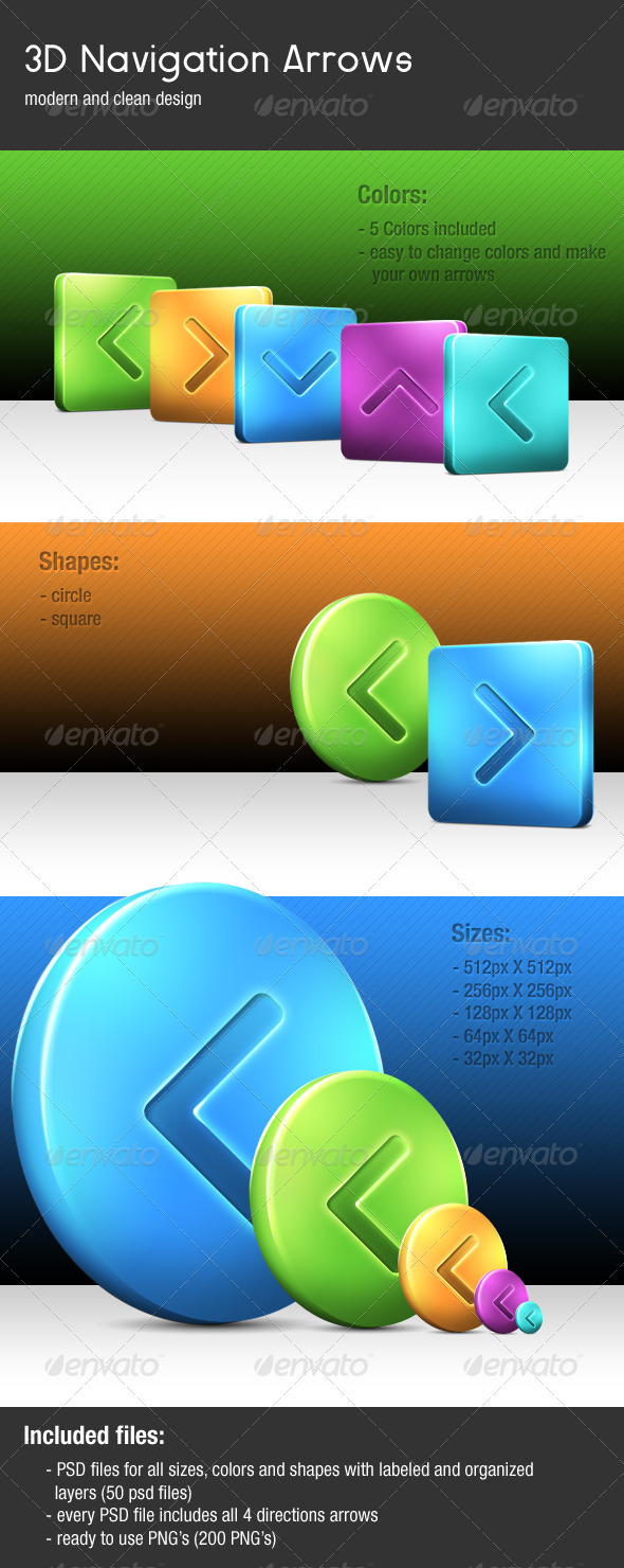 GraphicRiver 3D Navigation Arrows 517076 GraphicRiver 3D Navigation Arrows 517076