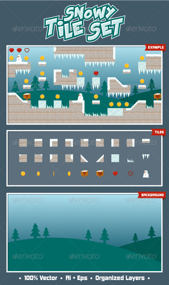 GraphicRiver Snowy Game Tile Set 4999933