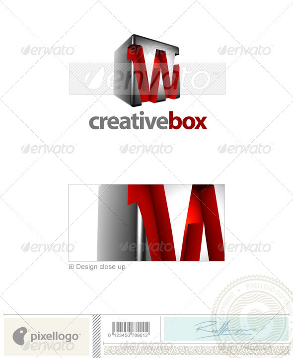 GraphicRiver W Logo 3D-554-W 524682 GraphicRiver W Logo 3D-554-W 524682