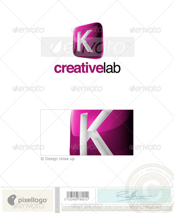 GraphicRiver K Logo 3D-687-K 526460 GraphicRiver K Logo 3D-687-K 526460