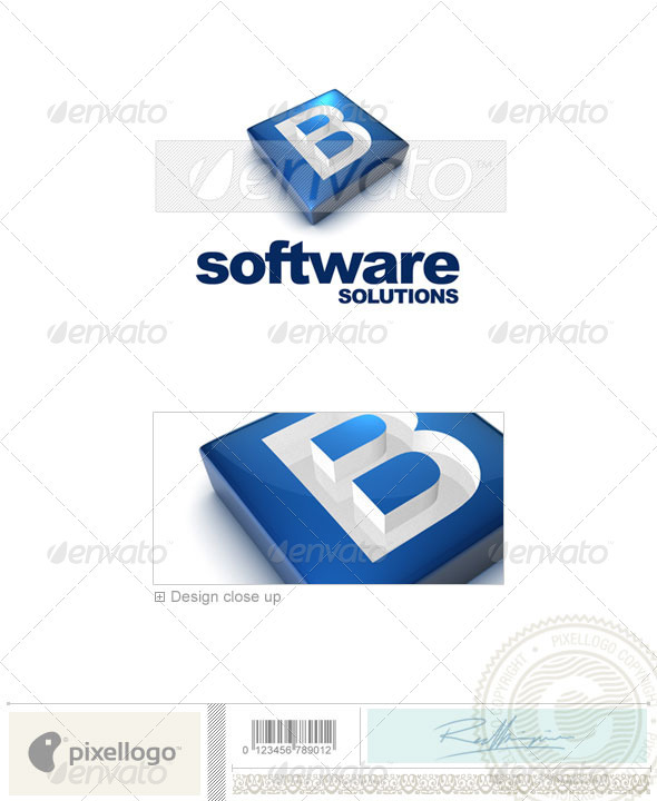 GraphicRiver B Logo 3D-644-B 526596 GraphicRiver B Logo 3D-644-B 526596