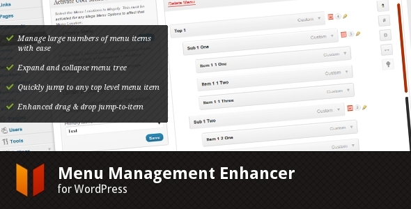 CodeCanyon Menu Management Enhancer for WordPress 529353 CodeCanyon Menu Management Enhancer for WordPress 529353