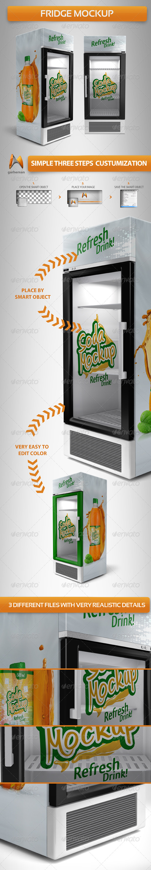 Download Psd Xl Fridge Mockup With Energy Drink Soda Cans Free ...