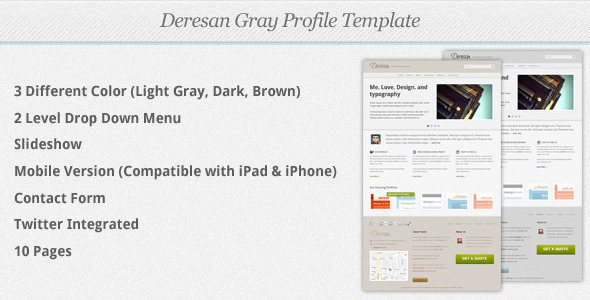 ThemeForest - Deresan Gray Profile Template - RiP ThemeForest - Deresan Gray Profile Template - RiP