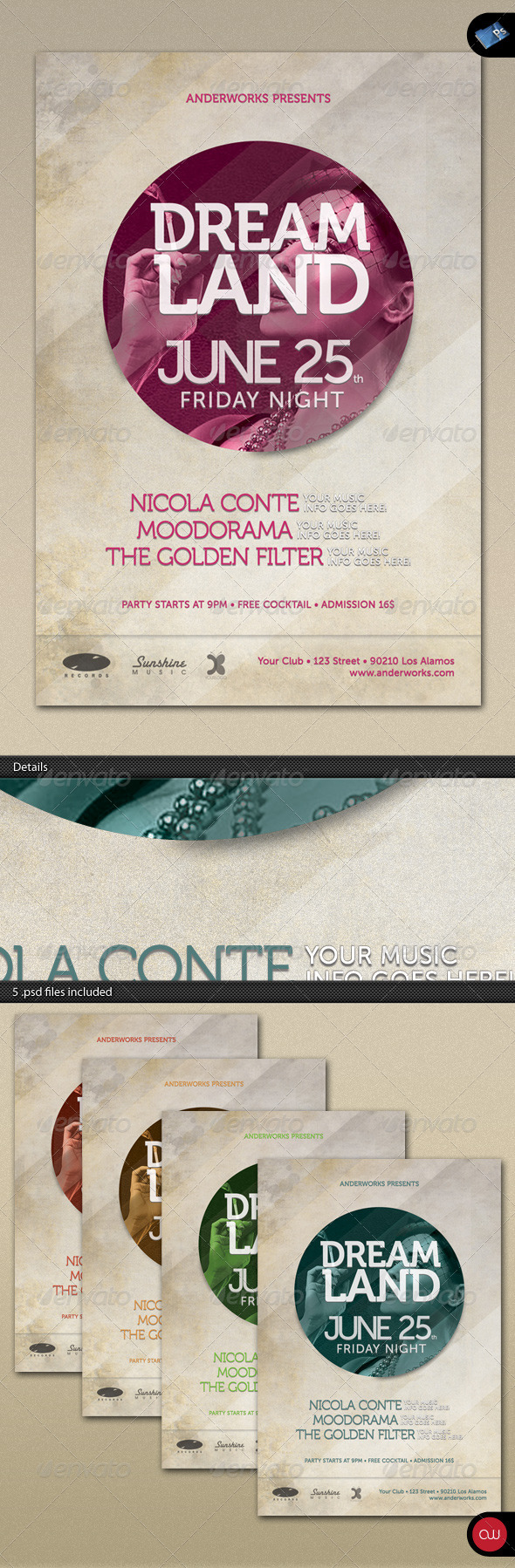 GraphicRiver Music & Event Flyer Dreamland 2 236189 GraphicRiver Music & Event Flyer Dreamland 2 236189
