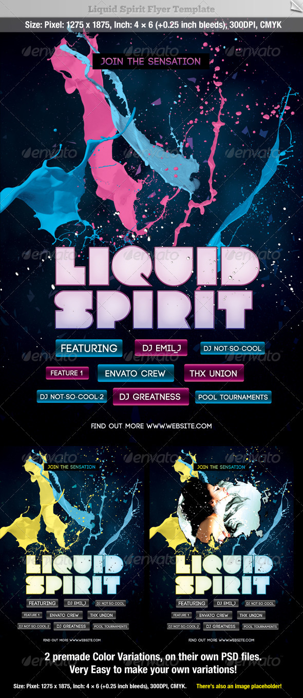 GraphicRiver Liquid Sprit Flyer Template 546895 GraphicRiver Liquid Sprit Flyer Template 546895