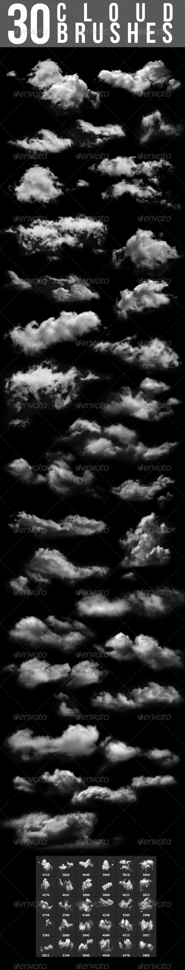 30 Cloud Brushes - Add-ons 