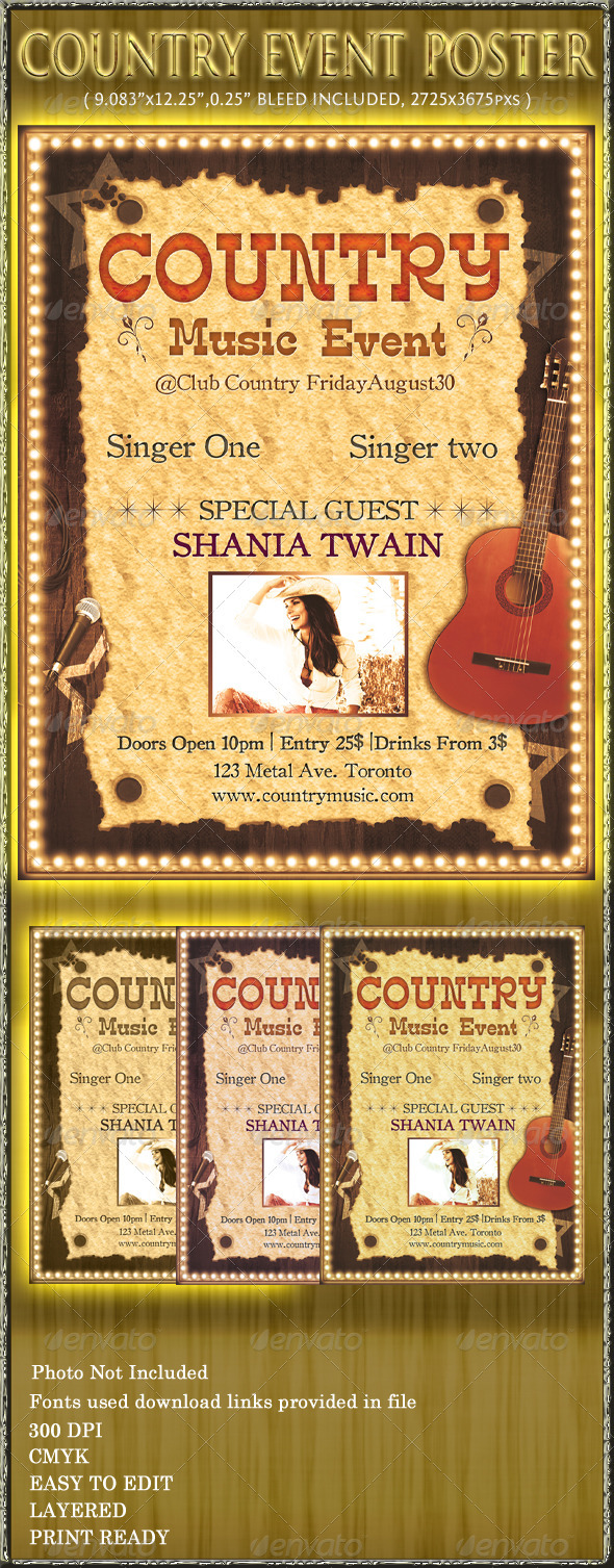 GraphicRiver Country Music Event Poster 554096 GraphicRiver Country Music Event Poster 554096