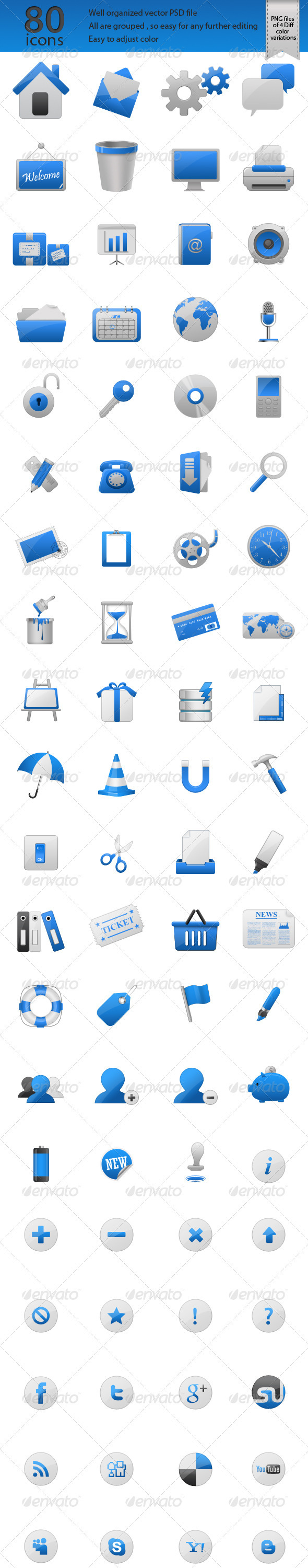 GraphicRiver 80 Glossy Web Icons 555887 GraphicRiver 80 Glossy Web Icons 555887