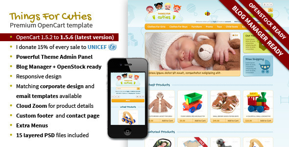 Opencart Themes Responsive Theme Templates Thingsforcuties Responsive Opencart Baby Template