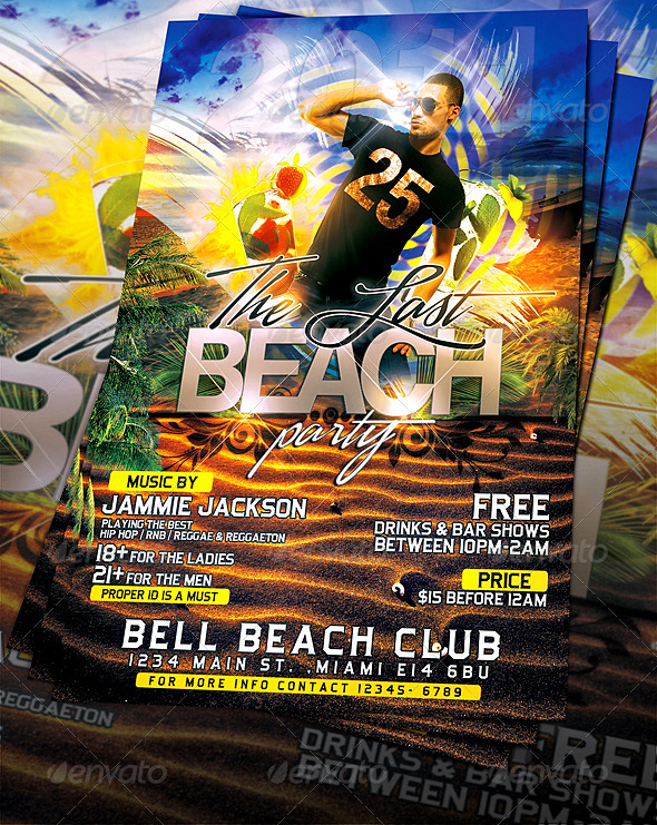 GraphicRiver Last Beach Party Flyer Template 561404 GraphicRiver Last Beach Party Flyer Template 561404