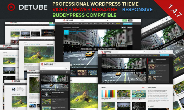 deTube – Tema profissional de vídeo para WordPress