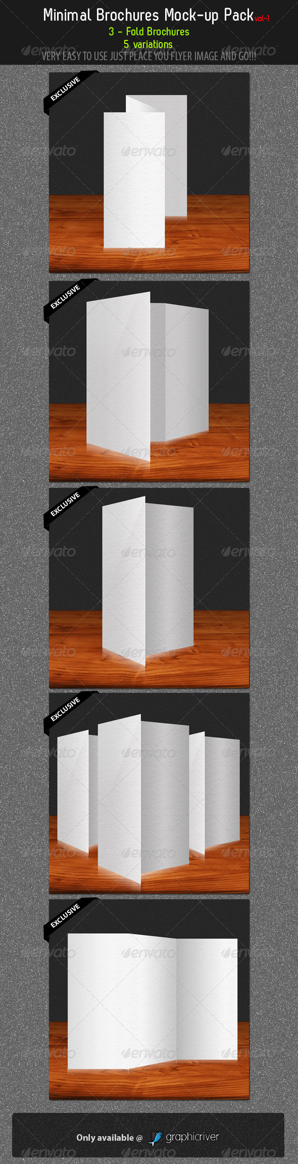 GraphicRiver Minimal Brochures Mock-up Pack 1 292245 GraphicRiver Minimal Brochures Mock-up Pack 1 292245