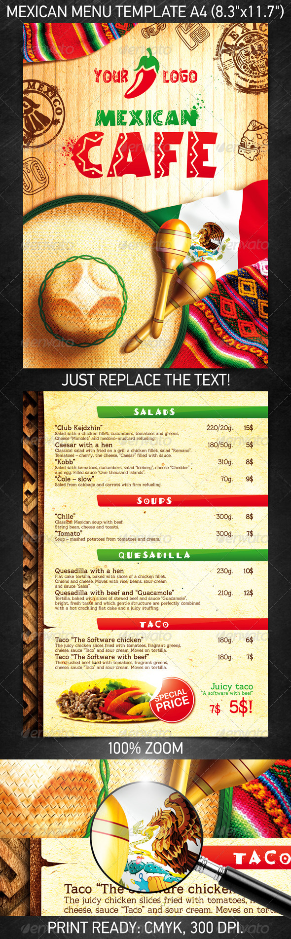 GraphicRiver Mexican Menu Template 587976 GraphicRiver Mexican Menu Template 587976