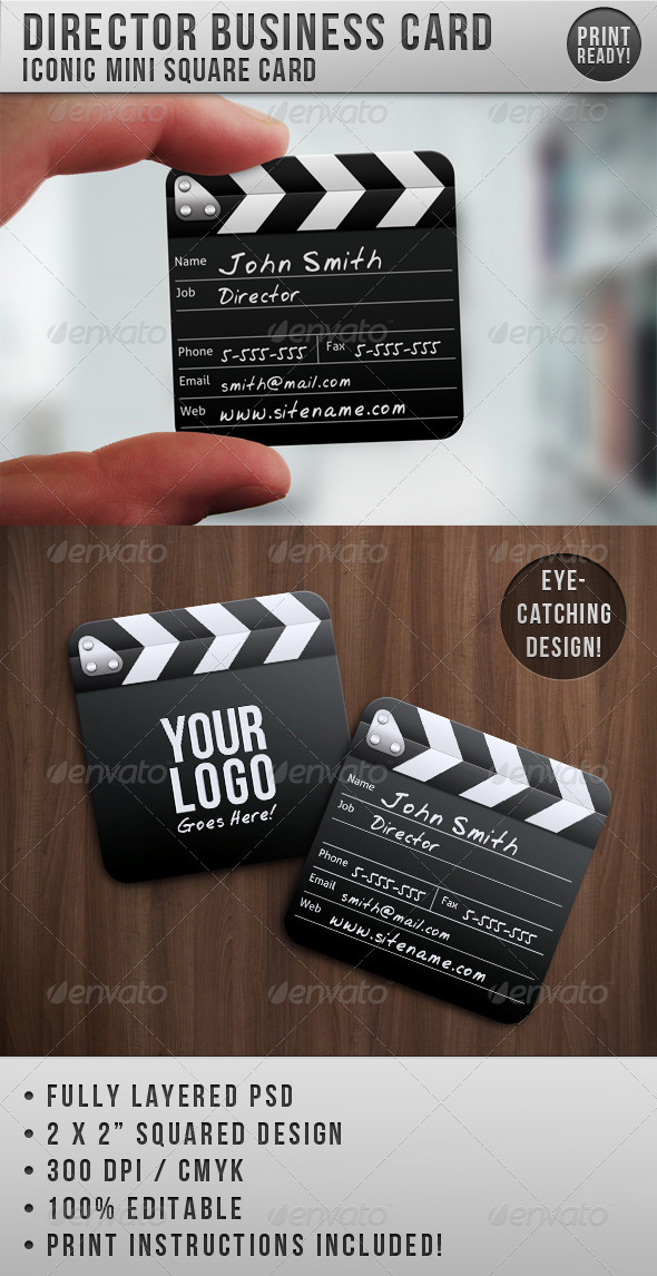 GraphicRiver Director Mini Squared Business Card 514485 GraphicRiver Director Mini Squared Business Card 514485