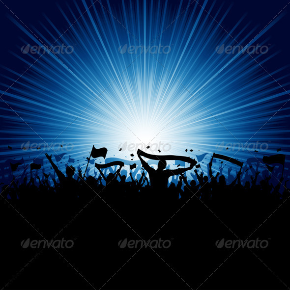 GraphicRiver Crowd with banners and flags 595022 GraphicRiver Crowd with banners and flags 595022