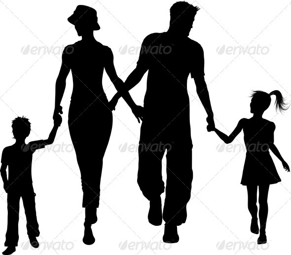 GraphicRiver Family silhouette 595083 GraphicRiver Family silhouette 595083