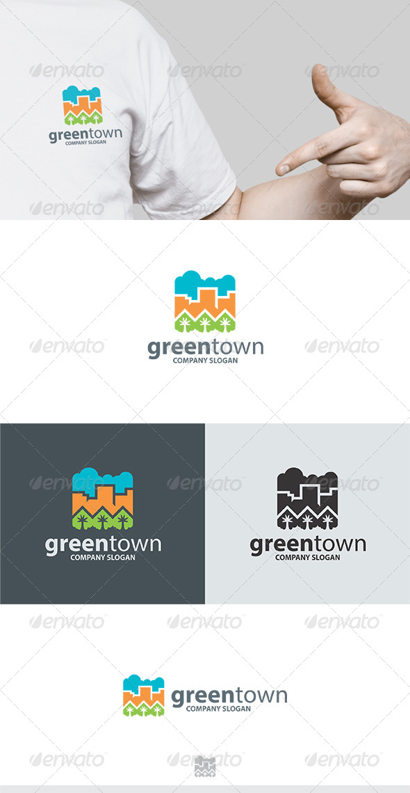 GraphicRiver Green Town Logo 5777109