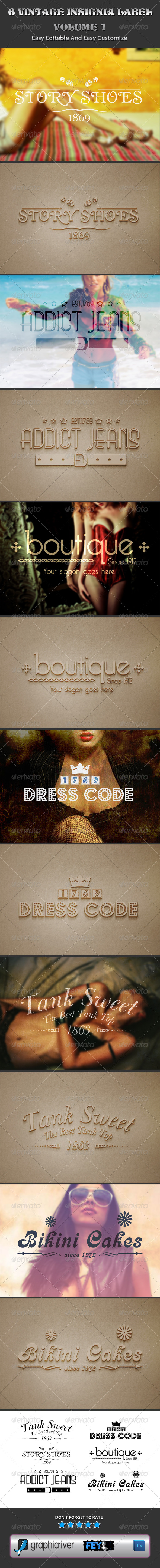 GraphicRiver 6 Vintage Insignia Label Vol.01 5936911 GraphicRiver 6 Vintage Insignia Label Vol.01 5936911