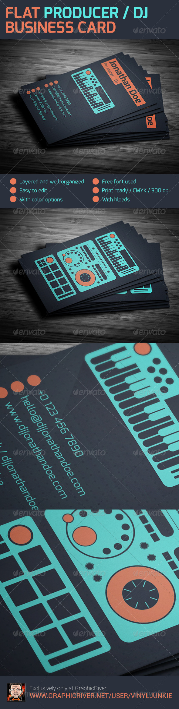 GraphicRiver Flat Producer DJ Business Card 5954168 GraphicRiver Flat Producer DJ Business Card 5954168
