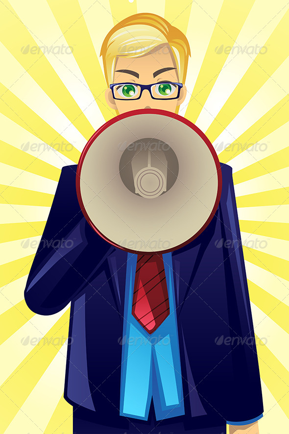 GraphicRiver Businessman Holding Megaphone 5954190 GraphicRiver Businessman Holding Megaphone 5954190