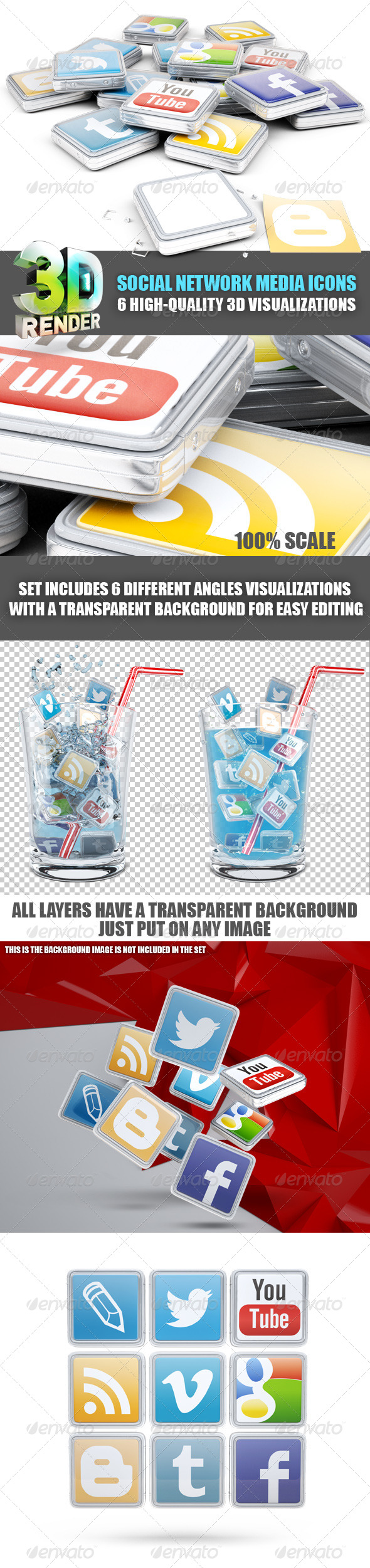 GraphicRiver Social Network Media 3D Icons 5955164 GraphicRiver Social Network Media 3D Icons 5955164