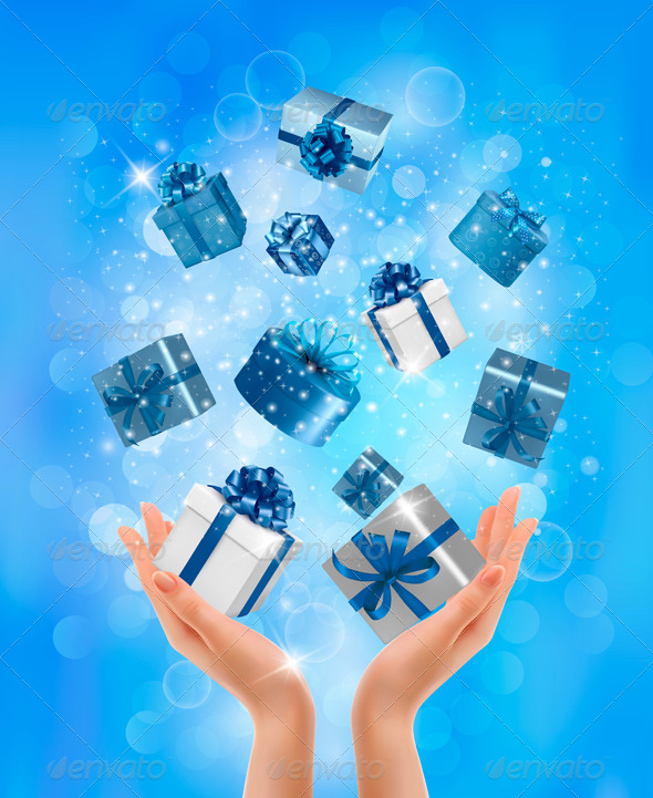 GraphicRiver Holiday Background with Hands holding Gift Boxes 5960087 GraphicRiver Holiday Background with Hands holding Gift Boxes 5960087