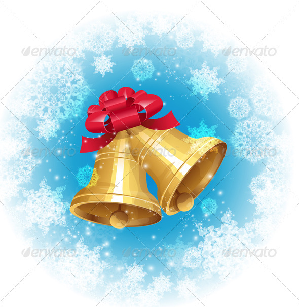 GraphicRiver Jingle Bells with Red Bow on Winter Background 5961260 GraphicRiver Jingle Bells with Red Bow on Winter Background 5961260