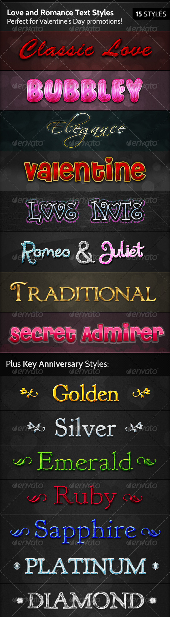 GraphicRiver Love and Romance Text Styles 154496 GraphicRiver Love and Romance Text Styles 154496