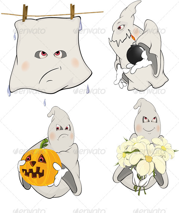 GraphicRiver Ghosts Clip Art Cartoon 5962651 GraphicRiver Ghosts Clip Art Cartoon 5962651